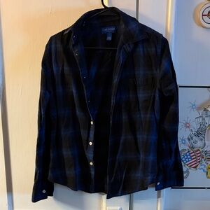 Arizona Blue and Black Plaid Shirt